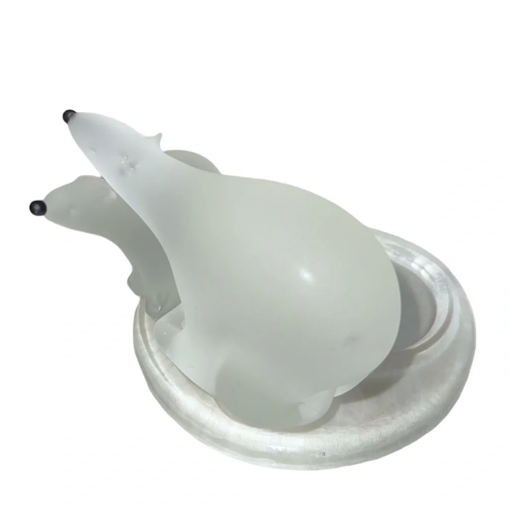 PartyLite Frosted Glass Polar Bears Candle Holder - Picture 2 of 9
